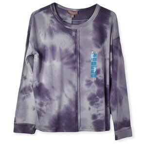 Brushed Sweater XL Womens Tie Dye Scoop Neck Cotton Blend Pullover Long Sleeve